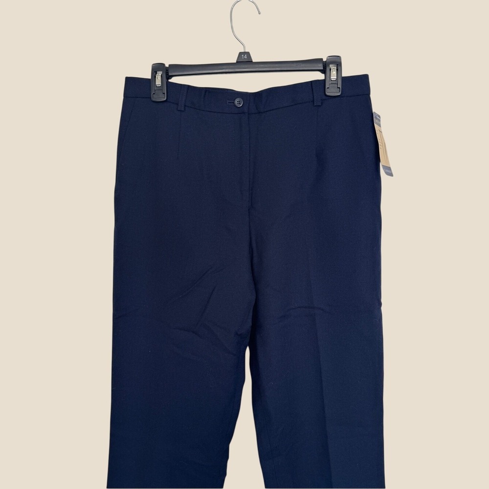 Pendleton New Dress Pants Size 8 Navy Blue Virgin Wool Flat Front Straight Leg